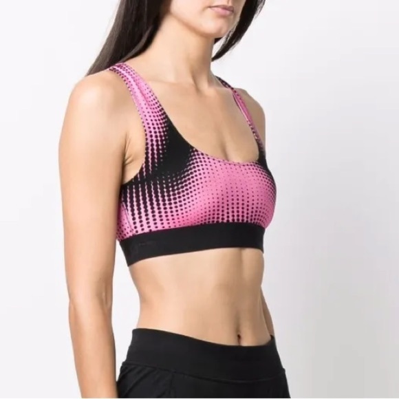 New Paco Rabanne Printed Cropped Sports Bralet Bra Dotted Graphic Print Logo S - Picture 12 of 12